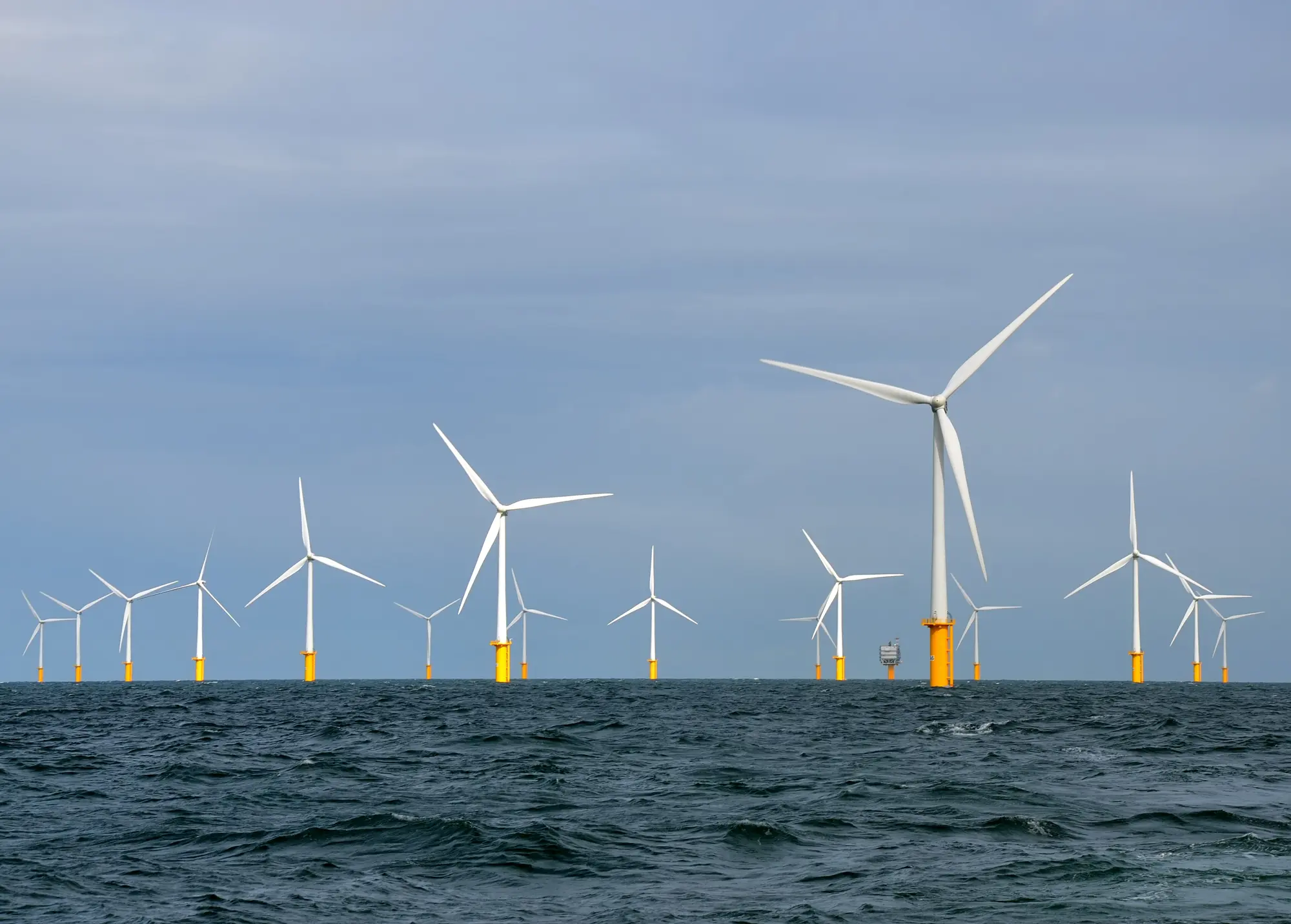 Windturbines in het Belgische deel van de Noordzee